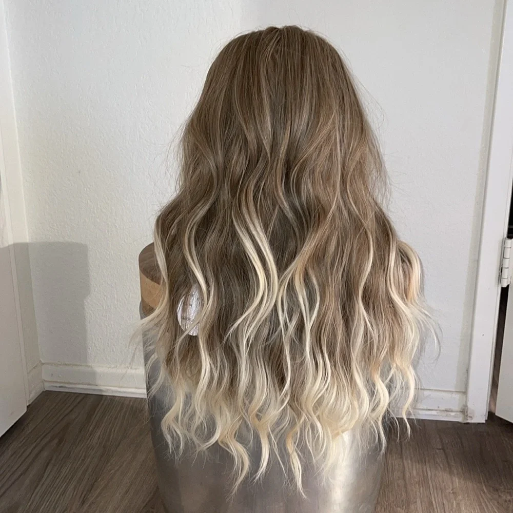 Synthetic Wig- 24"- Lace Part Wig- Brand New- Brown and Blonde Mix #A - Picture 1 of 12
